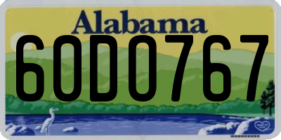 AL license plate 60DO767