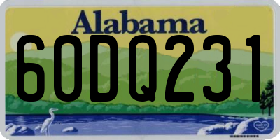 AL license plate 60DQ231