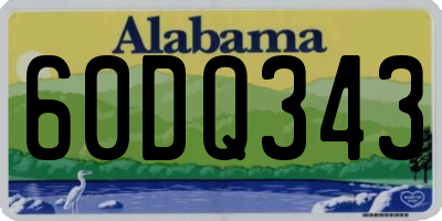 AL license plate 60DQ343