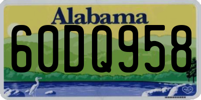 AL license plate 60DQ958