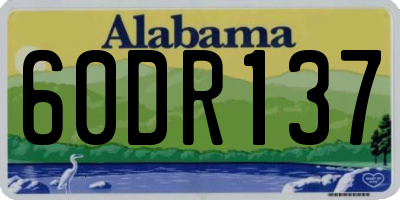 AL license plate 60DR137