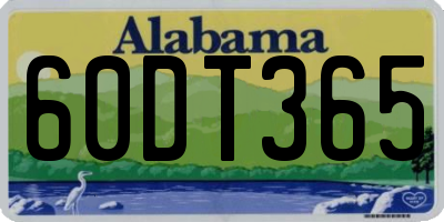 AL license plate 60DT365