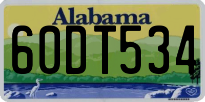 AL license plate 60DT534