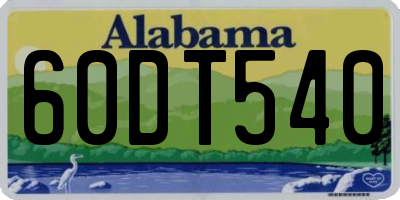 AL license plate 60DT540