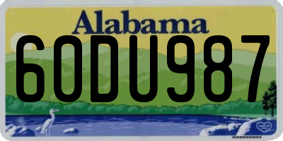 AL license plate 60DU987