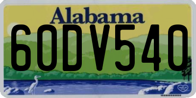 AL license plate 60DV540