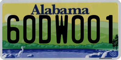 AL license plate 60DW001