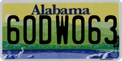 AL license plate 60DW063