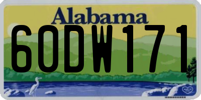 AL license plate 60DW171
