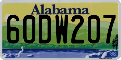 AL license plate 60DW207