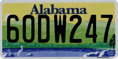 AL license plate 60DW247