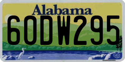 AL license plate 60DW295