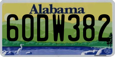 AL license plate 60DW382