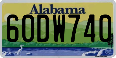 AL license plate 60DW740