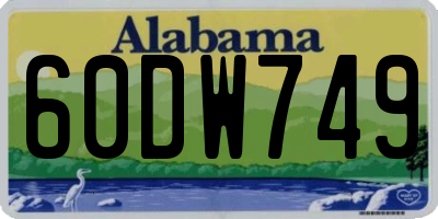 AL license plate 60DW749