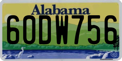 AL license plate 60DW756