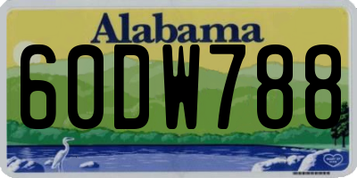 AL license plate 60DW788