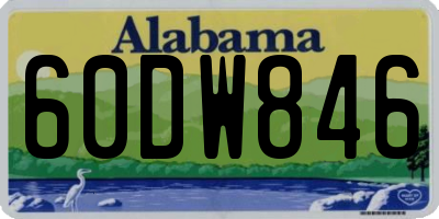 AL license plate 60DW846