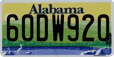 AL license plate 60DW920