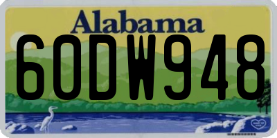 AL license plate 60DW948