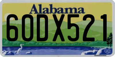 AL license plate 60DX521