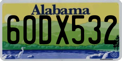 AL license plate 60DX532
