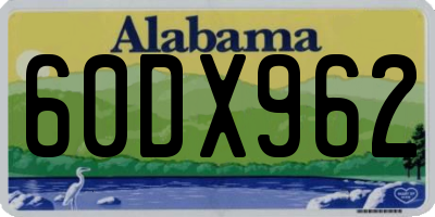 AL license plate 60DX962