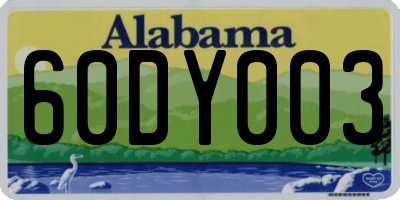AL license plate 60DY003