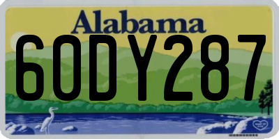 AL license plate 60DY287