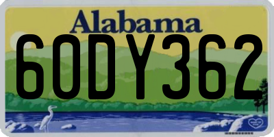 AL license plate 60DY362