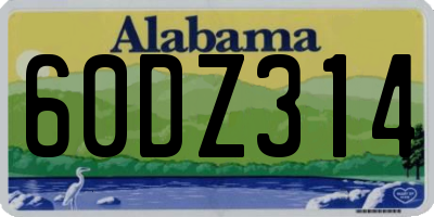 AL license plate 60DZ314