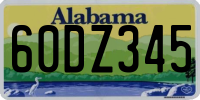 AL license plate 60DZ345