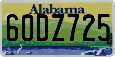 AL license plate 60DZ725