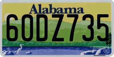 AL license plate 60DZ735