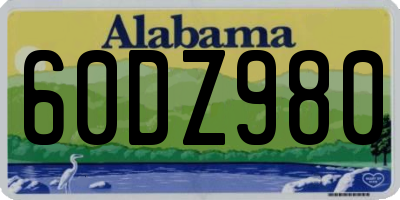 AL license plate 60DZ980