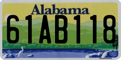 AL license plate 61AB118