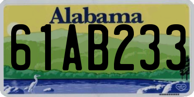 AL license plate 61AB233