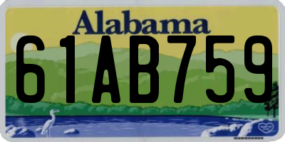 AL license plate 61AB759