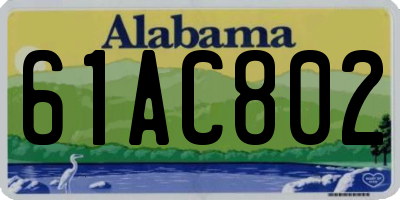 AL license plate 61AC802