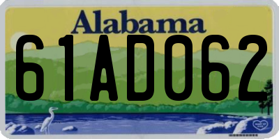 AL license plate 61AD062