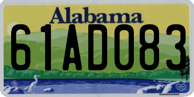 AL license plate 61AD083