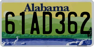AL license plate 61AD362