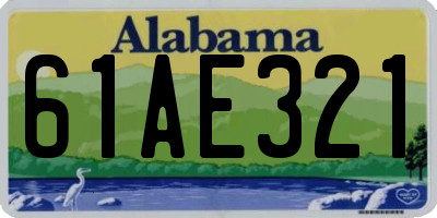 AL license plate 61AE321
