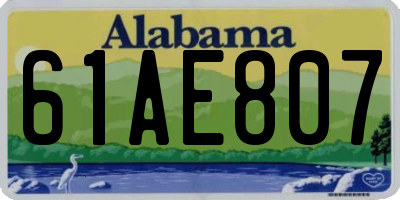 AL license plate 61AE807