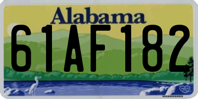 AL license plate 61AF182