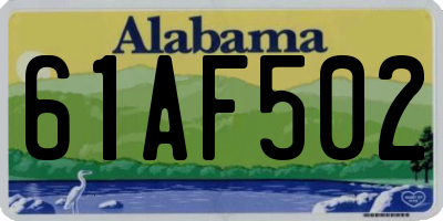 AL license plate 61AF502
