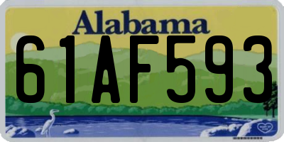 AL license plate 61AF593