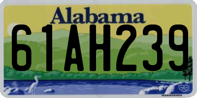 AL license plate 61AH239