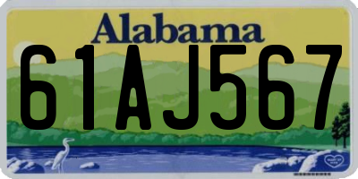 AL license plate 61AJ567
