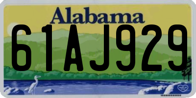 AL license plate 61AJ929